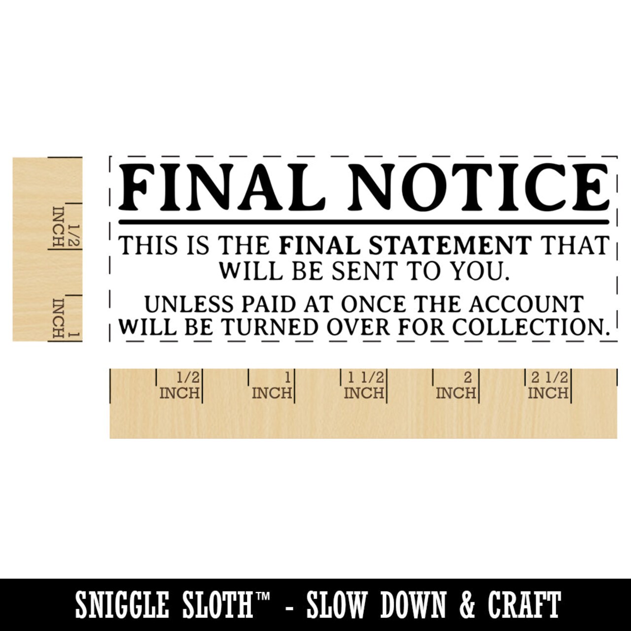 Final Notice Payment Due Collections Self-Inking Rubber Stamp Ink Stamper for Business Office